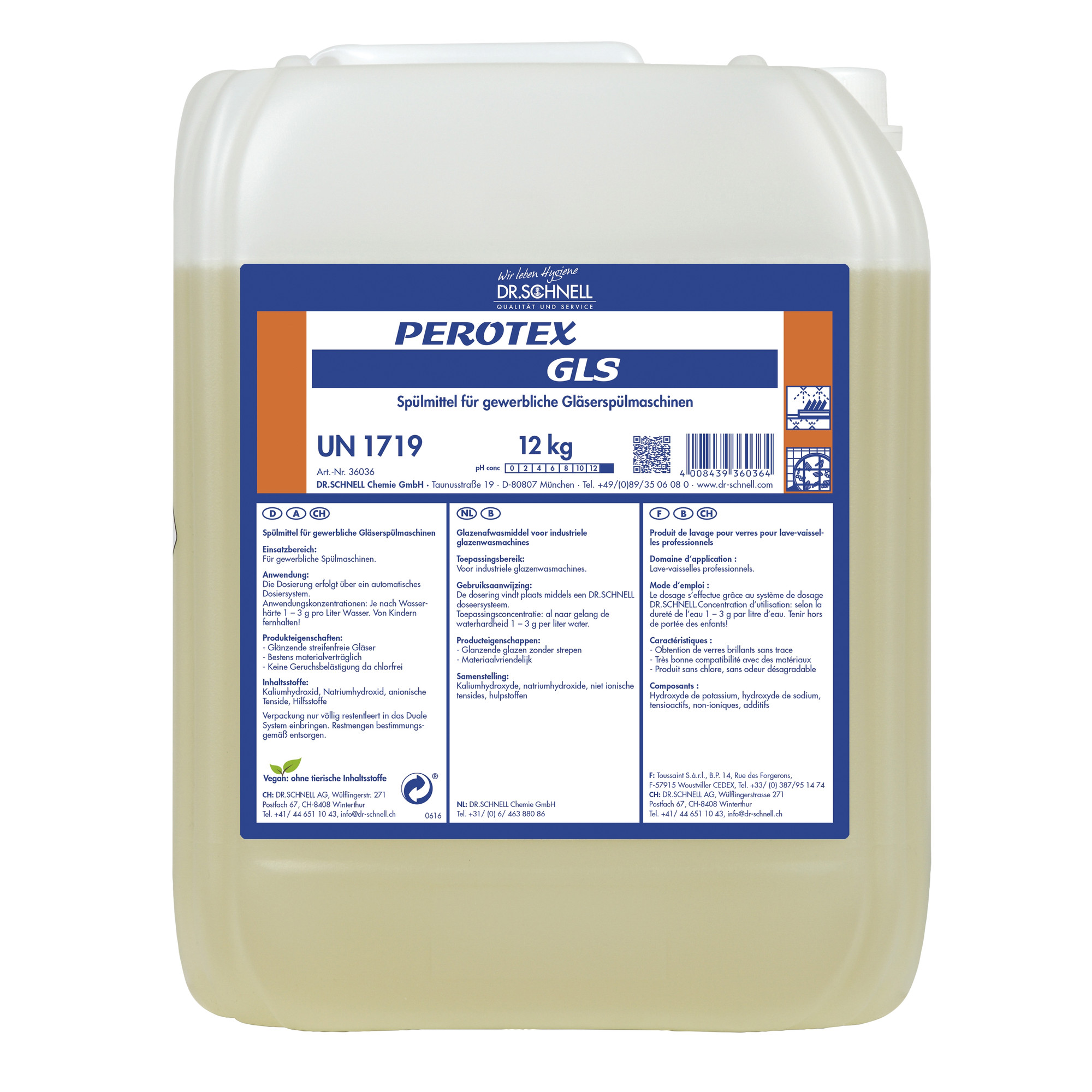 Perotex GLS Gläserreiniger, 12 kg Kanister